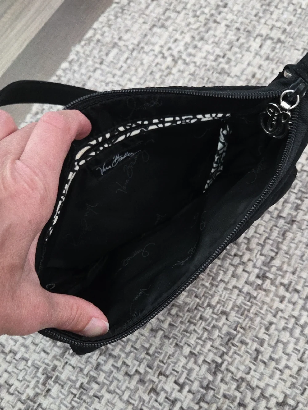Vera Bradley Black Quilted Mini Shoulder Bag